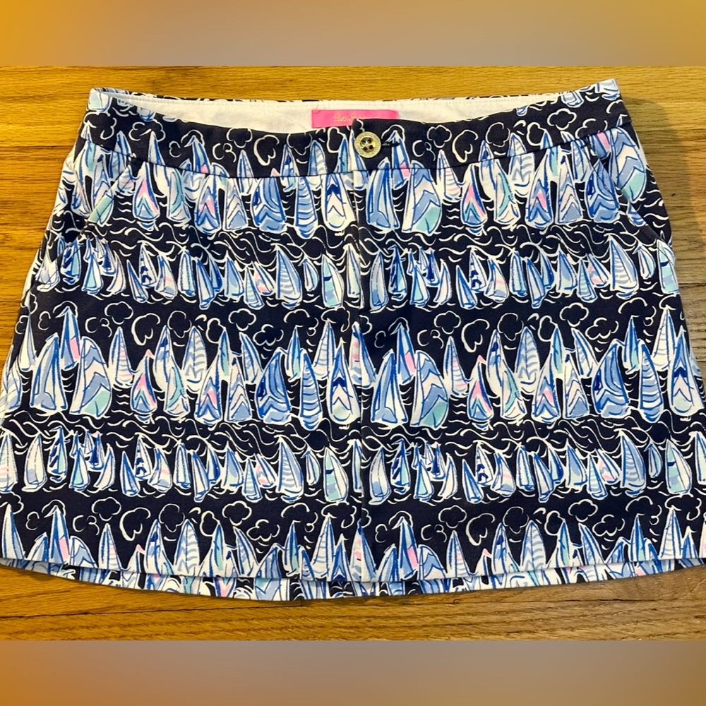 Lilly Pulitzer 6 S/M Colette Knit Skort in the 'Sails and Stripes' Low Tide Navy